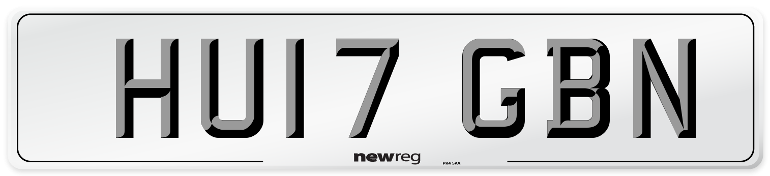 HU17 GBN Number Plate from New Reg